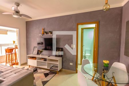 Sala de apartamento para alugar com 1 quarto, 53m² em Aviação, Praia Grande
