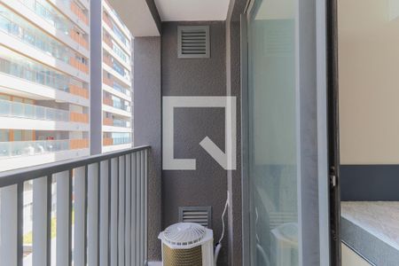 Varanda da Sala de kitnet/studio à venda com 1 quarto, 24m² em Brooklin, São Paulo