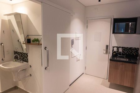 Sala/Cozinha de apartamento para alugar com 1 quarto, 32m² em Bela Vista, São Paulo