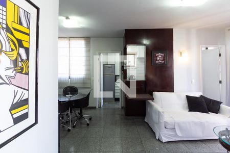 Sala de apartamento para alugar com 1 quarto, 76m² em Moema, São Paulo