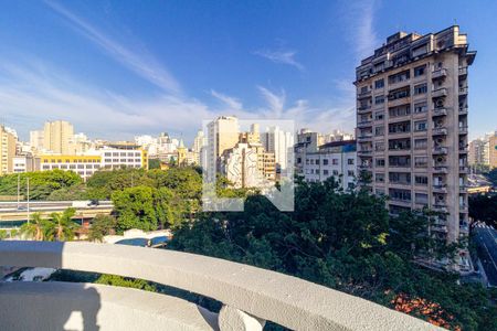 Varanda da Sala de apartamento para alugar com 1 quarto, 63m² em Centro Histórico de São Paulo, São Paulo
