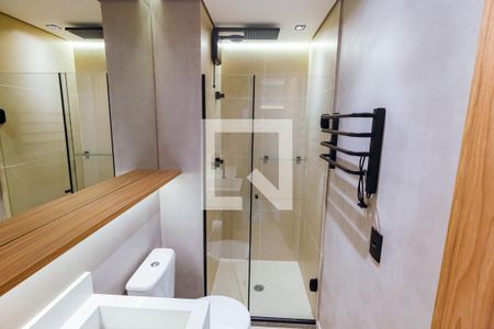 Banheiro da Suíte de kitnet/studio à venda com 1 quarto, 25m² em Vila Andrade, São Paulo