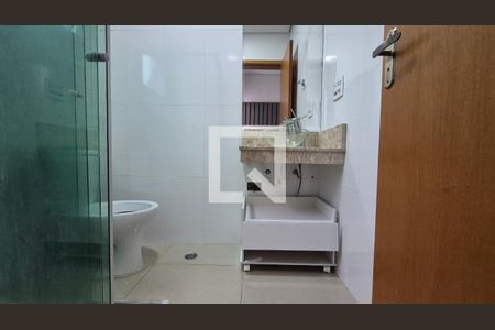 Banheiro da suíte de apartamento à venda com 3 quartos, 93m² em Parque das Nações, Santo André