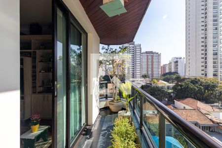 Varanda da Sala 1 de apartamento à venda com 4 quartos, 242m² em Indianópolis, São Paulo