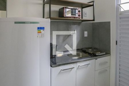 Quarto e Cozinha de kitnet/studio para alugar com 1 quarto, 15m² em Barra Funda, São Paulo