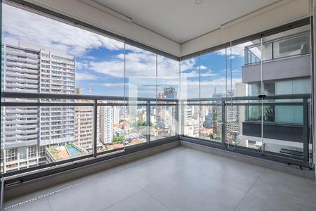 Sala/Cozinha - Varanda de kitnet/studio para alugar com 1 quarto, 49m² em Pinheiros, São Paulo