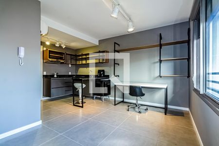 Sala e quarto de apartamento à venda com 1 quarto, 25m² em Farroupilha, Porto Alegre