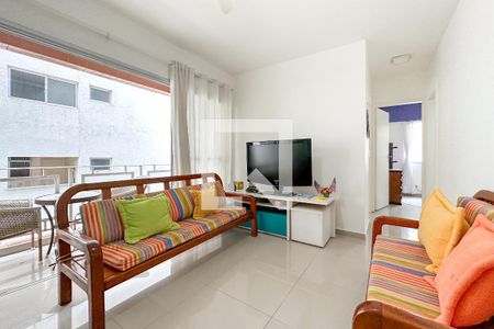 Sala de apartamento para alugar com 2 quartos, 70m² em Jardim Belmar, Guarujá