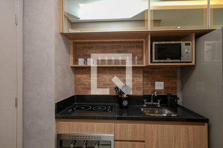Cozinha de apartamento para alugar com 1 quarto, 20m² em Jardim das Acácias, São Paulo