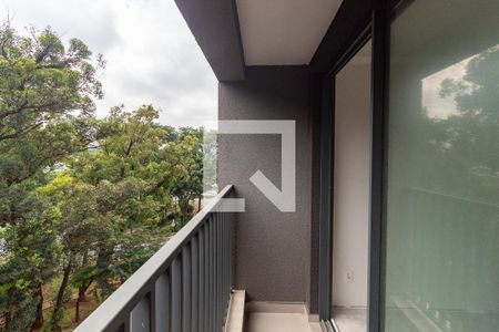Varanda Sala/Quarto de apartamento à venda com 1 quarto, 28m² em Brooklin Paulista, São Paulo