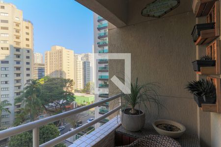 Varanda da Sala de apartamento à venda com 1 quarto, 45m² em Brooklin Paulista, São Paulo