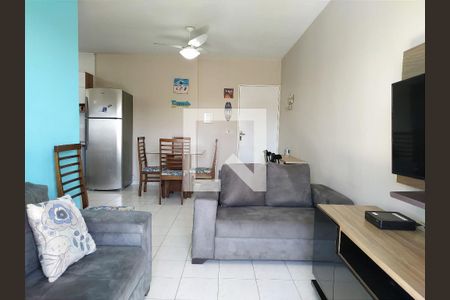 sala de apartamento para alugar com 1 quarto, 55m² em Jardim Tres Marias, Guarujá