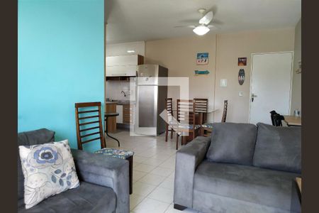 sala de apartamento para alugar com 1 quarto, 55m² em Jardim Tres Marias, Guarujá