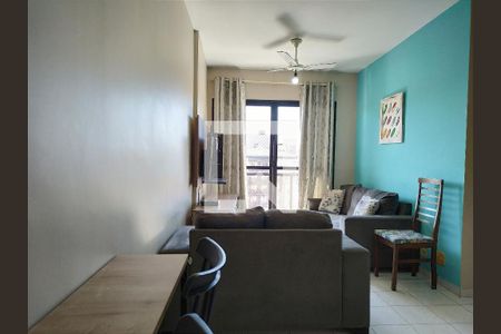 sala de apartamento para alugar com 1 quarto, 55m² em Jardim Tres Marias, Guarujá