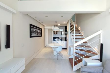 Sala de Estar e Jantar de apartamento para alugar com 1 quarto, 60m² em Cambuí, Campinas