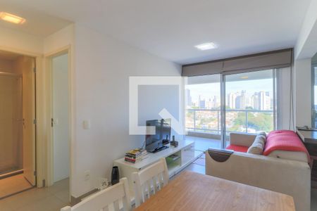 Sala  de apartamento para alugar com 1 quarto, 44m² em Brooklin, São Paulo