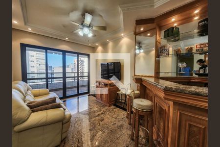 Sala de apartamento para alugar com 3 quartos, 120m² em Balneario Cidade Atlantica, Guarujá