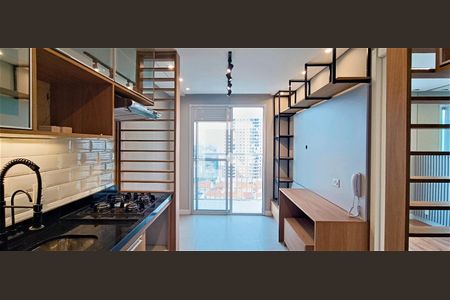 Sala/Cozinha de kitnet/studio para alugar com 1 quarto, 28m² em Bom Retiro, São Paulo