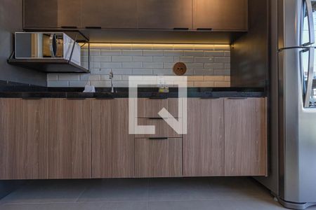 Cozinha de kitnet/studio para alugar com 1 quarto, 24m² em Consolação, São Paulo