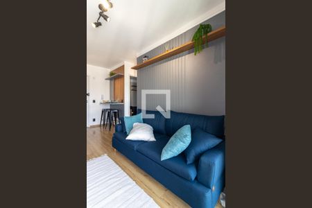 Sala e Cozinha de kitnet/studio à venda com 1 quarto, 31m² em Indianópolis, São Paulo