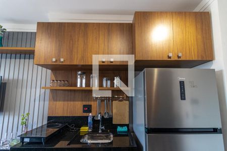 Sala e Cozinha de kitnet/studio à venda com 1 quarto, 31m² em Indianópolis, São Paulo