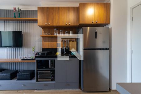 Sala e Cozinha de kitnet/studio à venda com 1 quarto, 31m² em Indianópolis, São Paulo