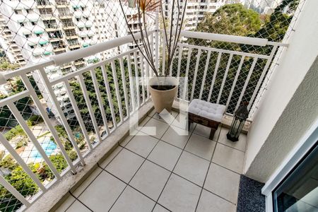 Varanda da Sala de apartamento à venda com 1 quarto, 50m² em Vila Andrade, São Paulo