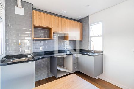 Cozinha de apartamento para alugar com 1 quarto, 29m² em Jardim Trussardi, São Paulo