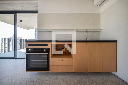 Sala/Cozinha de apartamento para alugar com 1 quarto, 63m² em Jardim das Bandeiras, São Paulo