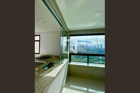 Varanda da Sala de apartamento à venda com 1 quarto, 42m² em Vila Castela, Nova Lima