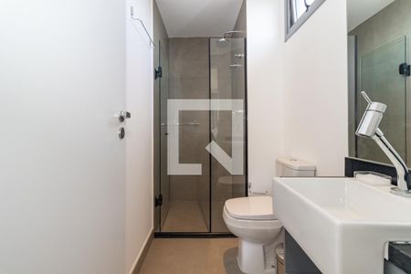 Banheiro de kitnet/studio à venda com 1 quarto, 29m² em Indianópolis, São Paulo