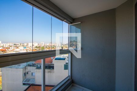 Varanda da sala de apartamento para alugar com 2 quartos, 52m² em Vila Scarpelli, Santo André