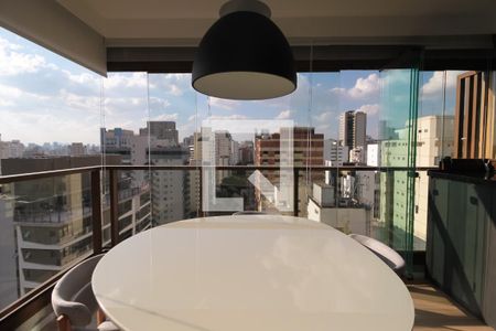 Varanda da Sala de apartamento à venda com 1 quarto, 47m² em Vila Nova Conceição, São Paulo