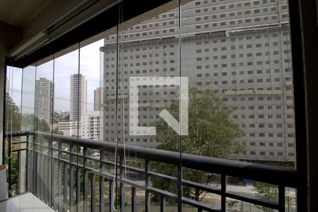 Varanda da Sala de apartamento para alugar com 1 quarto, 38m² em Vila Andrade, São Paulo