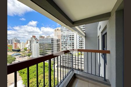 Sacada Sala de apartamento para alugar com 1 quarto, 29m² em Brooklin Paulista, São Paulo