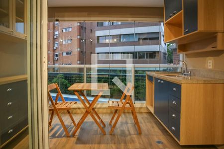 Vista da Sala de kitnet/studio para alugar com 1 quarto, 34m² em Pinheiros, São Paulo
