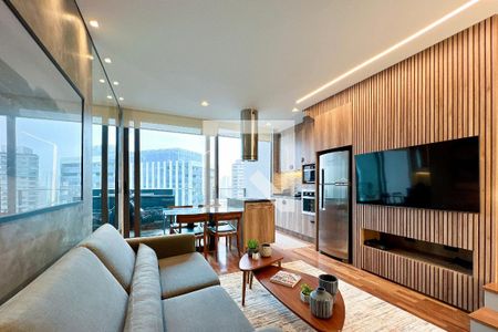 Sala de apartamento para alugar com 1 quarto, 64m² em Vila Olímpia, São Paulo