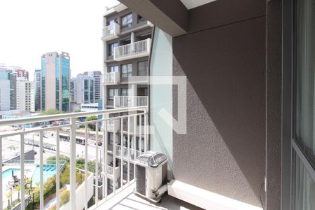 Varanda da Sala de apartamento para alugar com 1 quarto, 27m² em Vila Nova Conceição, São Paulo