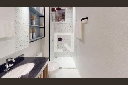Banheiro de kitnet/studio à venda com 1 quarto, 24m² em Nova Suíça, Belo Horizonte