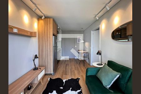 Sala/Cozinha de apartamento para alugar com 1 quarto, 34m² em Campo Belo, São Paulo