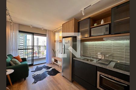 Sala/Cozinha de apartamento para alugar com 1 quarto, 34m² em Campo Belo, São Paulo