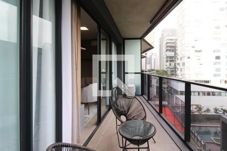 Varanda da Sala de kitnet/studio para alugar com 1 quarto, 44m² em Vila Olímpia, São Paulo