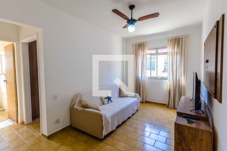 Sala de apartamento para alugar com 1 quarto, 55m² em Boqueirão, Praia Grande