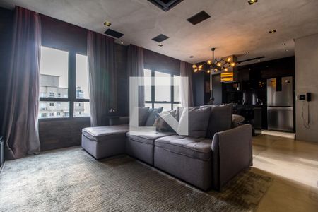 Detalhe Sala de apartamento à venda com 1 quarto, 76m² em Alphaville Conde Ii, Barueri