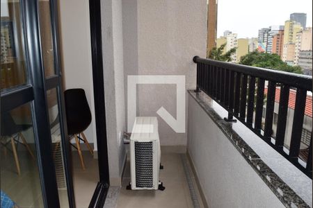 Studio para alugar com 25m², 1 quarto e sem vagaVaranda - detalhe condensadora
