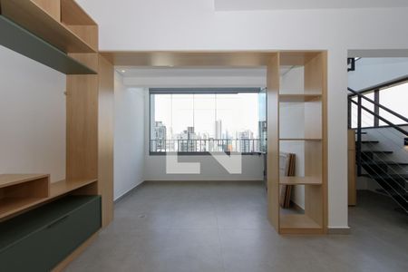 Varanda da Sala de apartamento à venda com 1 quarto, 58m² em Jardim das Acácias, São Paulo