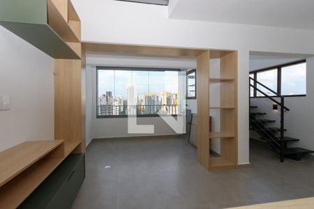 Varanda da Sala de apartamento à venda com 1 quarto, 58m² em Jardim das Acácias, São Paulo