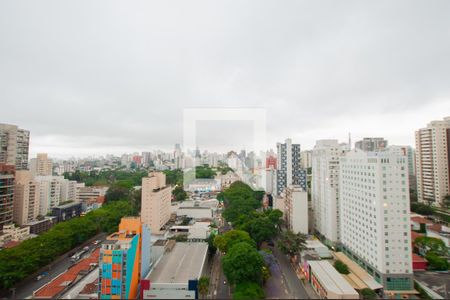 Vista da Varanda de kitnet/studio à venda com 1 quarto, 34m² em Cerqueira César, São Paulo