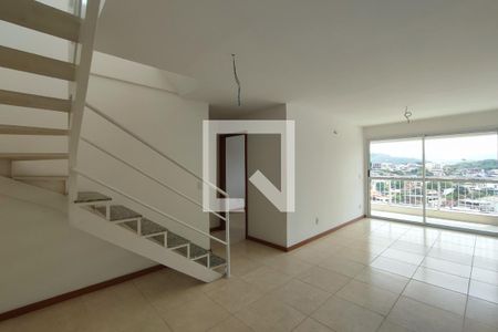 1º Pav - Sala de apartamento à venda com 4 quartos, 167m² em Taquara, Rio de Janeiro