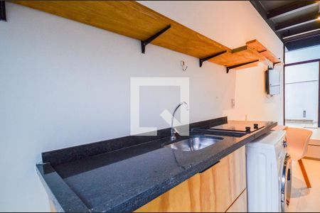 Cozinha de apartamento para alugar com 1 quarto, 20m² em Vila Clementino, São Paulo